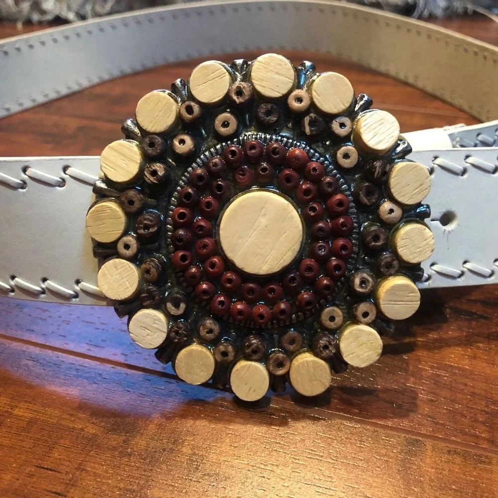 BOHO HIPPIE Bonded Leather Buckle Belt